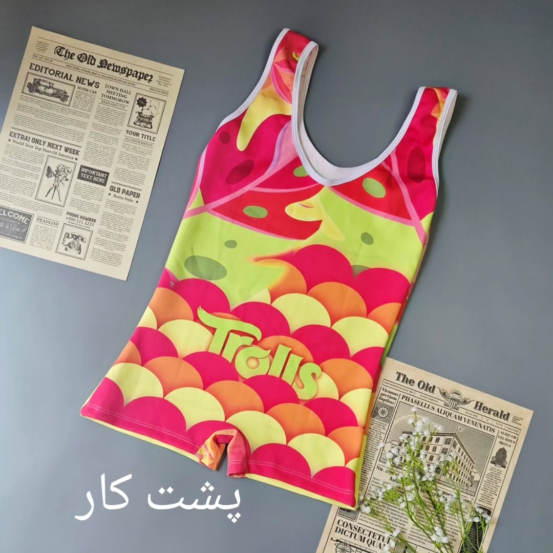 مایو دخترانه نوجوان طرح عروسکی پارچه خارجی فریسایز ۷_۸سال تا ۱۳_۱۴ کد۱۲۷