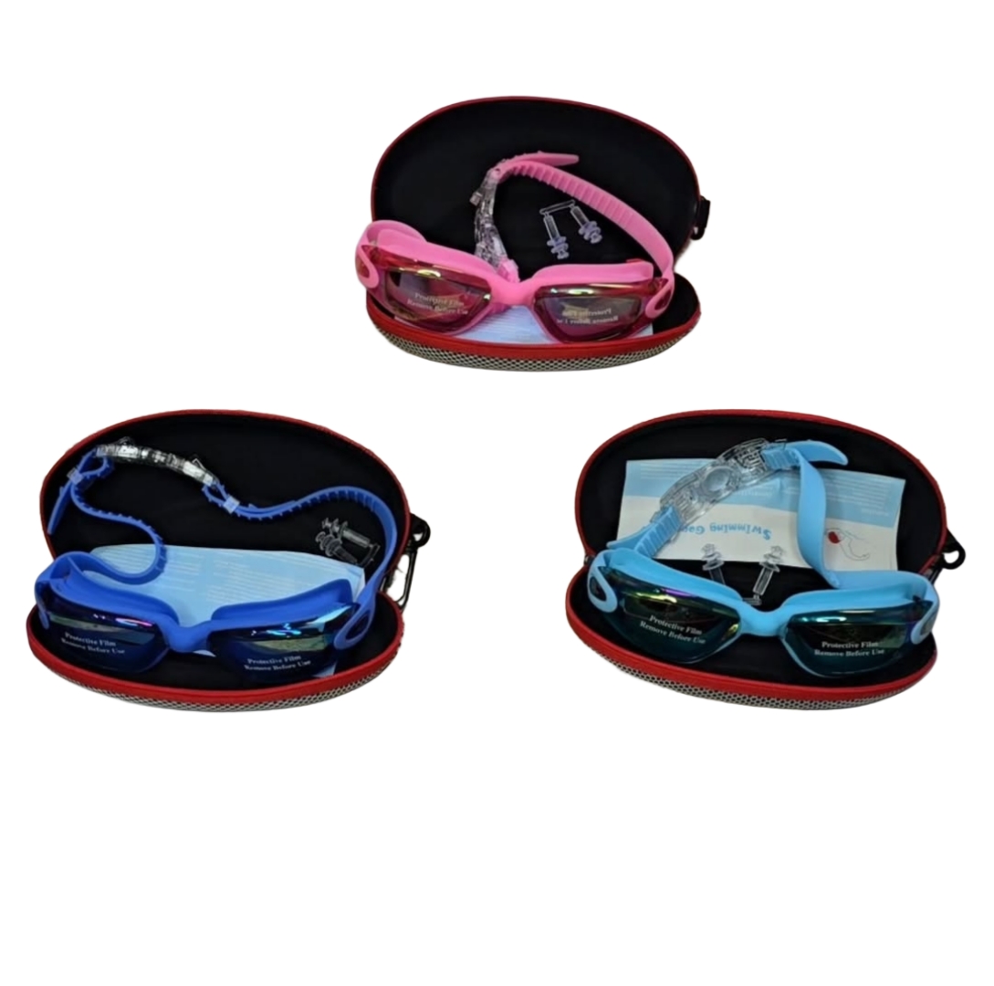 عینک شنا وارداتی  longzhisha ضدبخار دارای قاب جعبه ای مناسب خانمها و آقایان کد۱۳۷