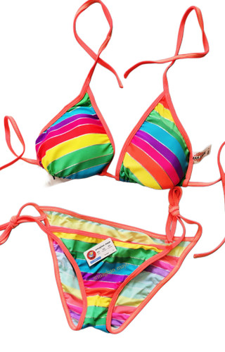 بیکینی گره ای کاپدار رنگین کمان کد۲۱۶