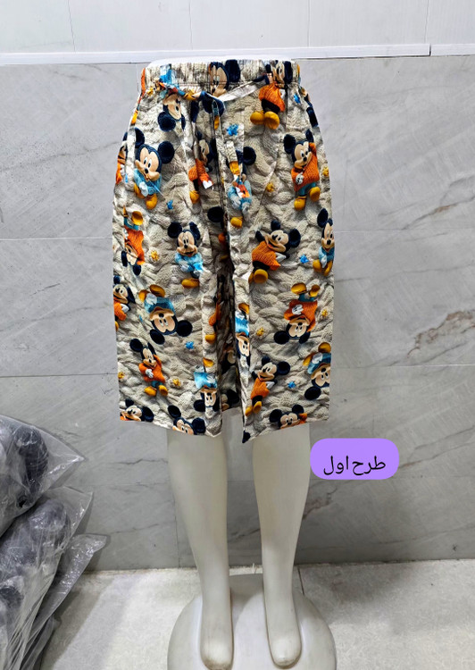 شلوارک راحتی زنانه سهبعدی طرحبندی متنوع کد ۲۳۷ - طرح دوم