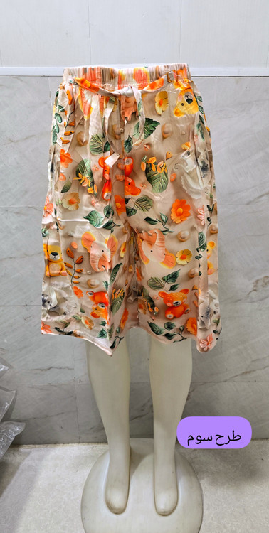 شلوارک راحتی زنانه سهبعدی طرحبندی متنوع کد ۲۳۷ - طرح چهارم