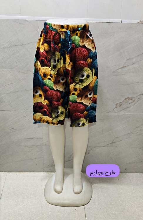 شلوارک راحتی زنانه سهبعدی طرحبندی متنوع کد ۲۳۷ - طرح پنجم