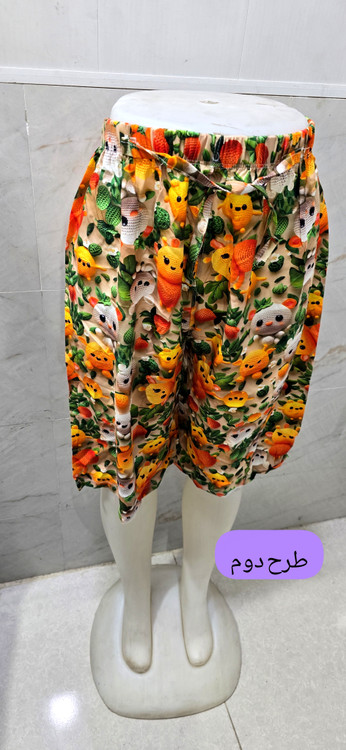 شلوارک راحتی زنانه سهبعدی طرحبندی متنوع کد ۲۳۷ - طرح سوم