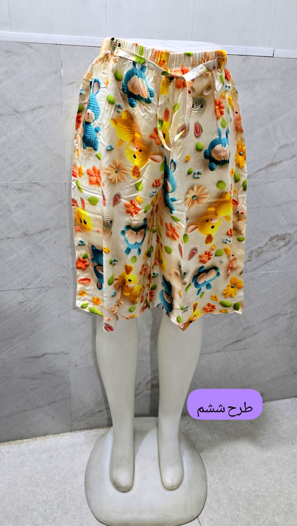 شلوارک راحتی زنانه سهبعدی طرحبندی متنوع کد ۲۳۷ - تنخور