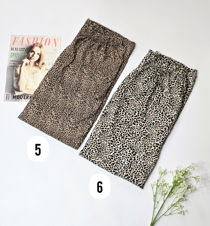 شلوار راحتی زنانه نخی ساحلی طرح پلنگی ریز کد ۲۳۸ - طرح ۶