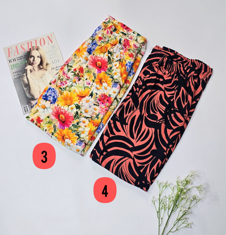 شلوار راحتی زنانه نخی ساحلی طرحبندی متنوع کد ۲۳۹ - طرح ۶