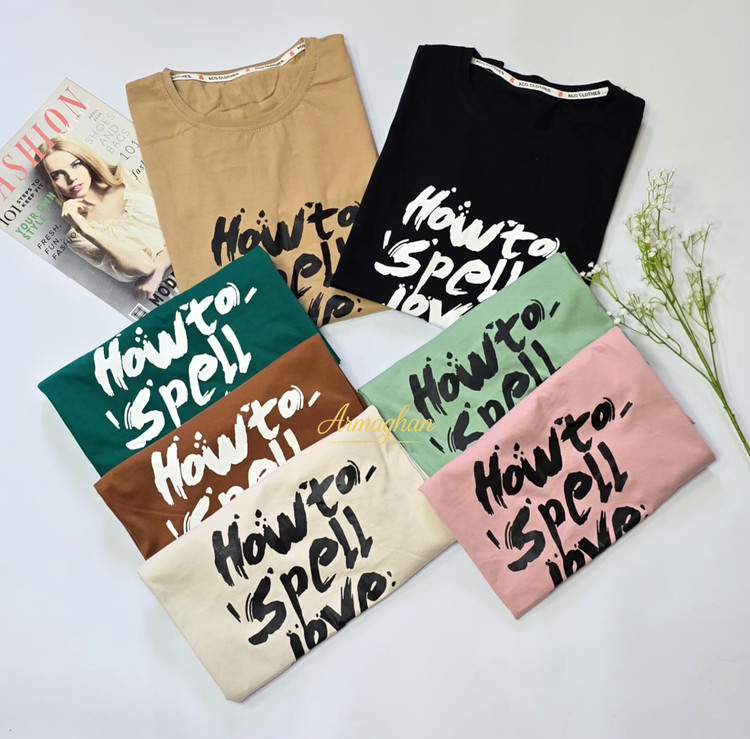 تیشرت لانگ طرح Love نخ پنبه کد ۲۴۳ - رنگ شماره ۱