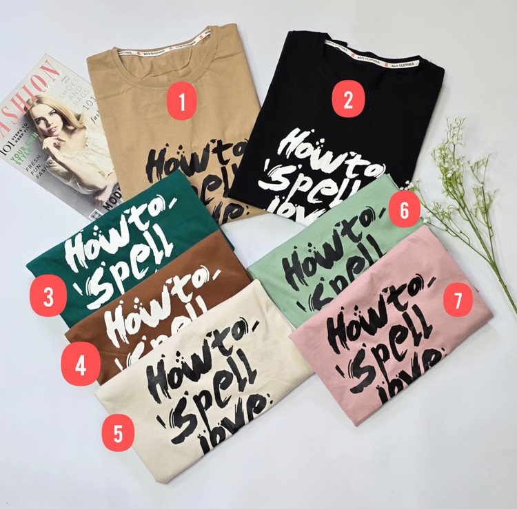 تیشرت لانگ طرح Love نخ پنبه کد ۲۴۳ - رنگ شماره ۴