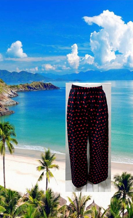 شلوار راحتی زنانه نخی ساحلی طرحبندی متنوع کد ۲۳۹ - طرح ۲