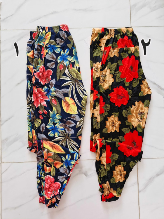 شلوار زنانه وارداتی برند لیدی طرح گل کد ۲۴۹ - نمای کامل